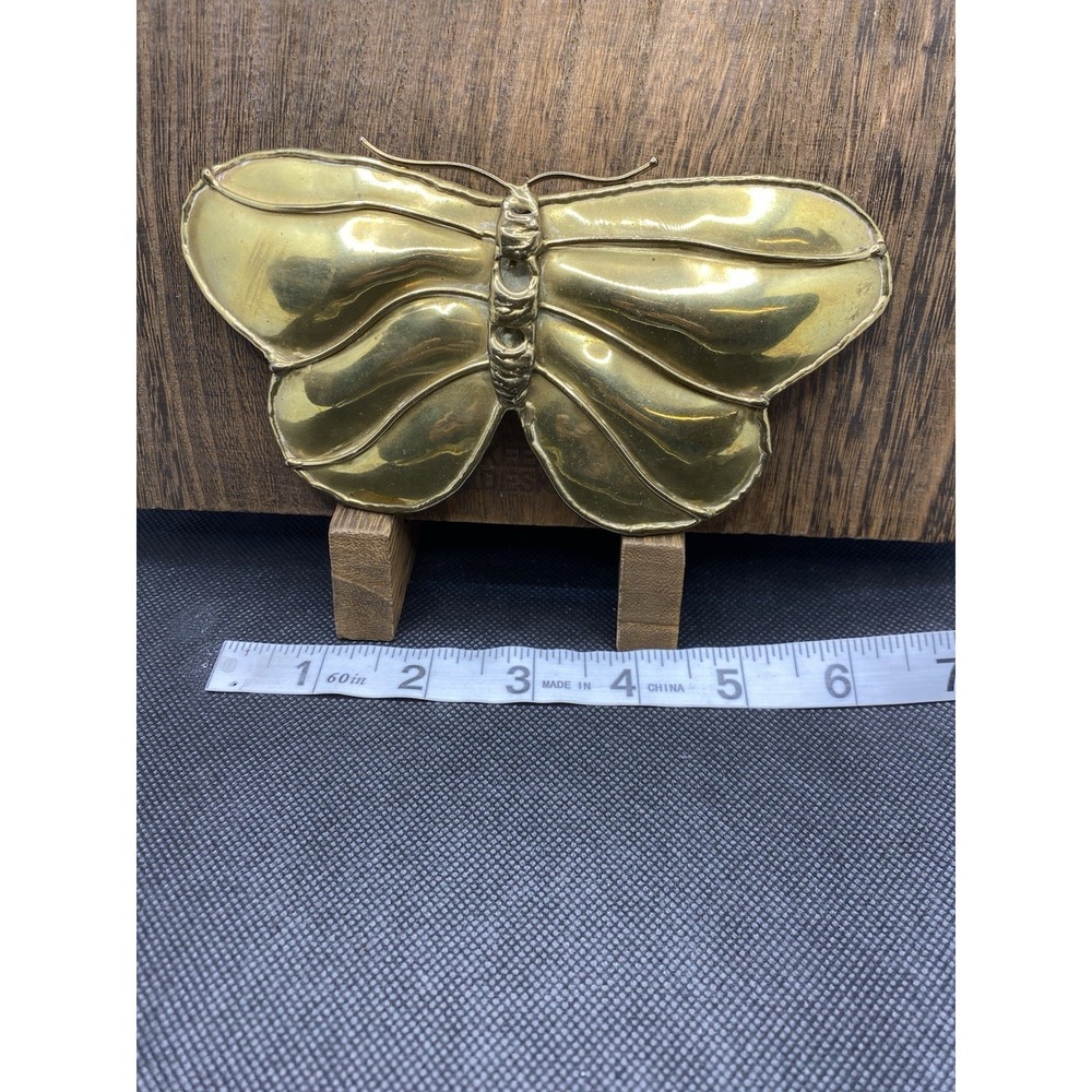 Brass Large Butterfly Scarf Clip-6 inches wide - Picture 3 of 3